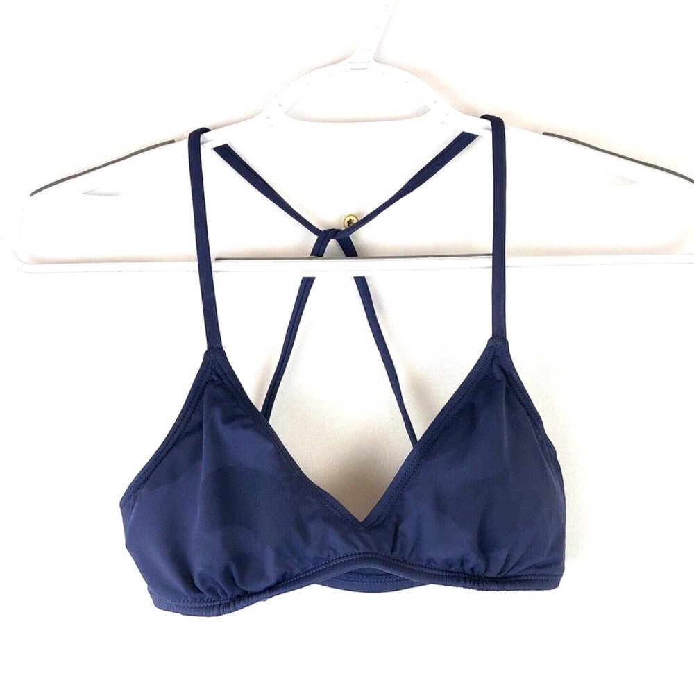 Hobie Junior’s Navy Blue Bralette Hipster Bikini Top, Size Extra Small